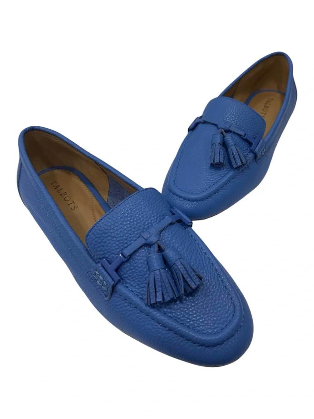 JESSIE TASSEL PEBBLE LEATHER DRIVING MOCCASINS size 7 M Talbots